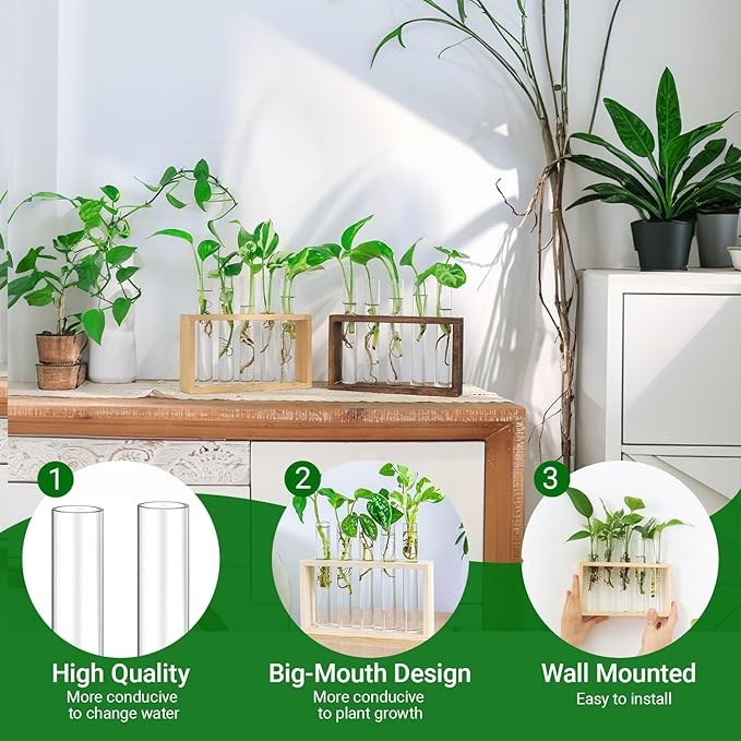 Ivolador Plant Propagation Station Terrariumin Wall Test Tube Vases Bud - Image 3