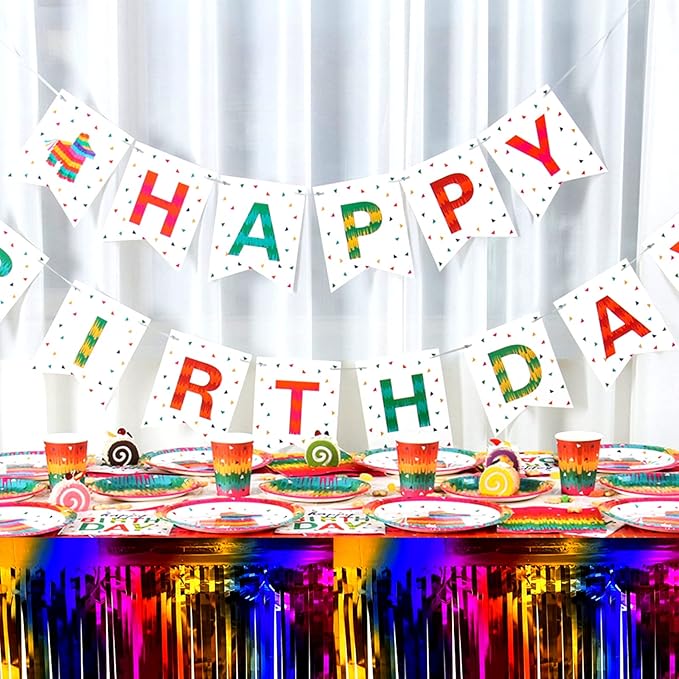 4 Pack 29x108 Inch Metallic Foil Fringe Tinsel Table Skirts - Image 3