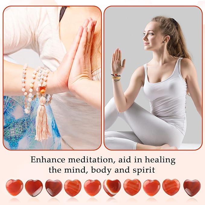 Gerrii 50 Pcs Heart Healing Stone Bulk Quartz Heart Inspirational Stones Gift - Image 3