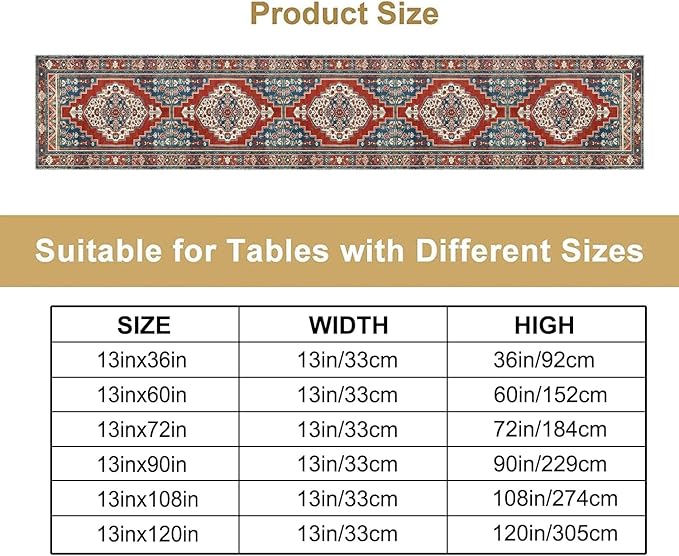 Boho Floral Vintage Table Runner - Image 2