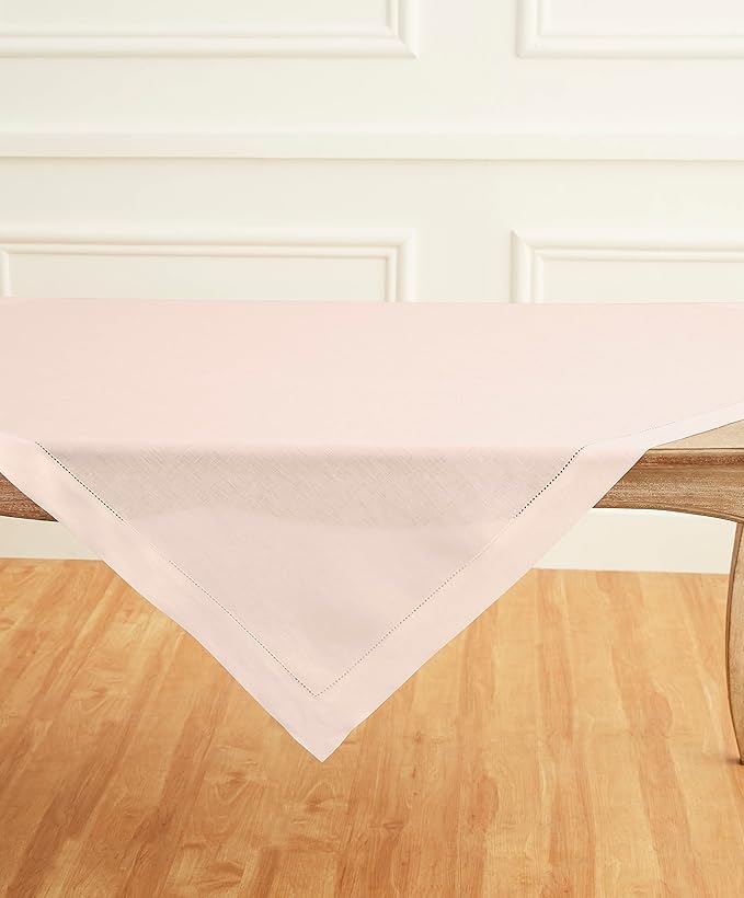 Solino Home Pink Linen Tablecloth 52 x 52 Inch - Image 5