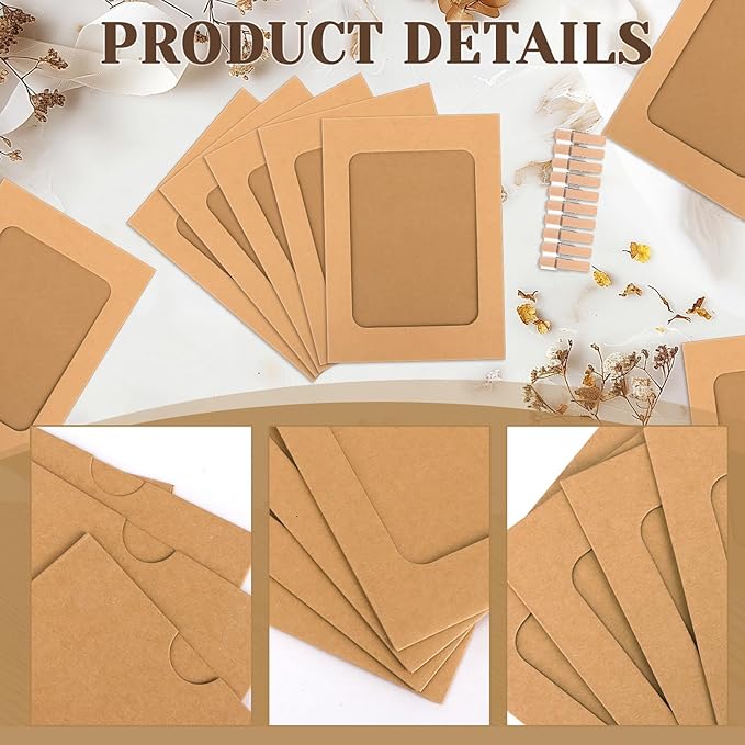 100 Pack Paper Picture Frames, 4x6 Inch Photo Strip Frame Hanging Photo Display - Image 3