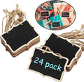 Outus 24 Pcs Mini Chalkboard Signs Bulk Hanging Wood Chalkboard Signs 3.35 x by Outus