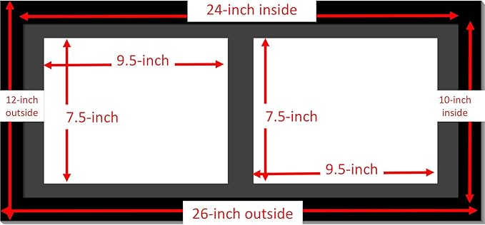 Creative Picture Frames 10X24Bk-B Black Horizontal Double Diploma Frame - Image 2