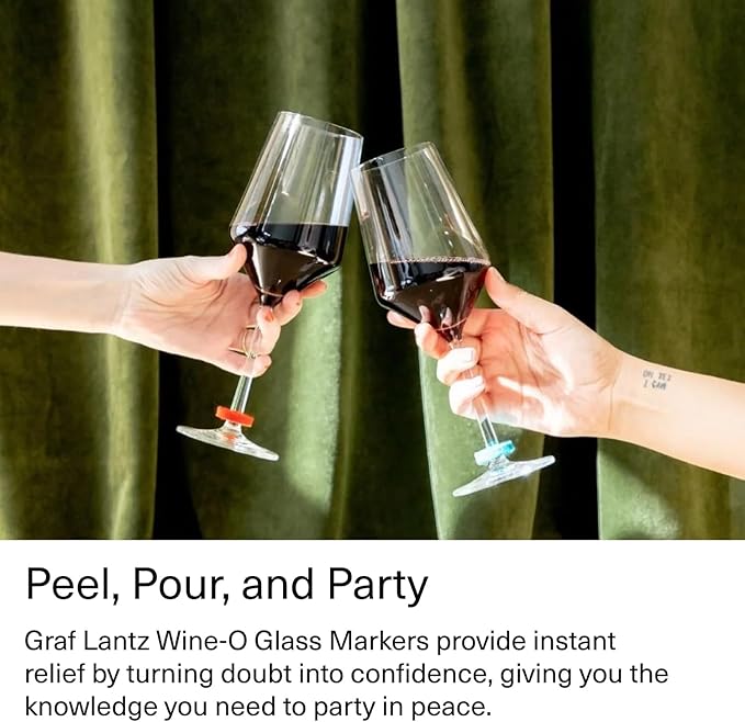 Graf Lantz - Wine-O's Merino Wool Wine Glass Charms 12 Count - Drink Markers - - Image 2