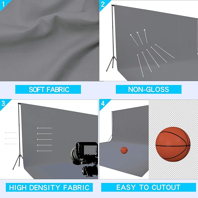 ISSUNTEX 6X9 ft Background Muslin Backdrop, Photo Studio, Collapsible High - Image 3