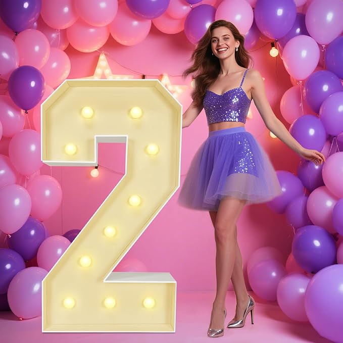 Marquee Light Up Numbers: 4FT Large Decorative Letters Signs by Unknown