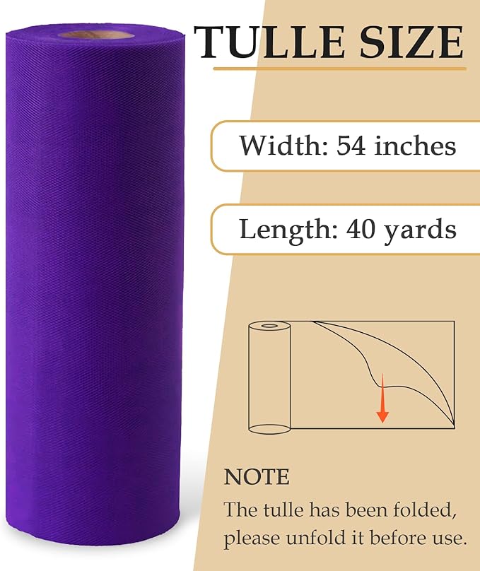 Purple Tulle Fabric Roll - Image 2