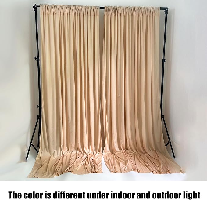 10 x 10 Feet Champagne Backdrop Curtain - Image 6