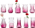 10 Pcs Pink Flower Bud Vases, Loose Transparent Flower Bud Vases, Small Vases by Yabool