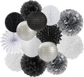 Black White Silver Party-Decorations Streamers-Lanterns by OURUOLA