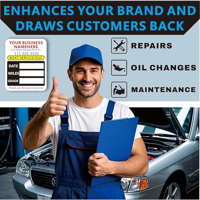 Custom Oil Change Stickers - Image 2