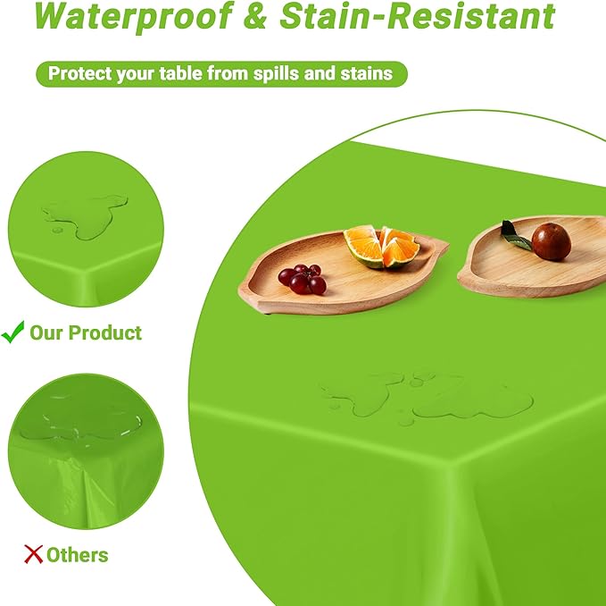 QZYL 4 PCS Plastic Tablecloth, 54 x 108 Inches Waterproof Disposable Table Cloth - Image 3