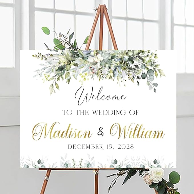 Personalized Wedding Welcome Sign, Easel Stand - Image 3