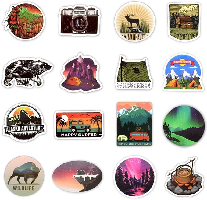 Stickers for Water Bottles Outdoor, Nature Stickers Camping Stickers Adventure - Image 3