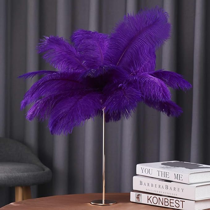 YAKRUNA 30PCS Purple Ostrich Feathers Bulk 12-14 Inches - Image 5