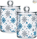 Gredecor Christmas Winter Qtip Holder Dispenser 2 Pack Silver Blue Glitter by Gredecor
