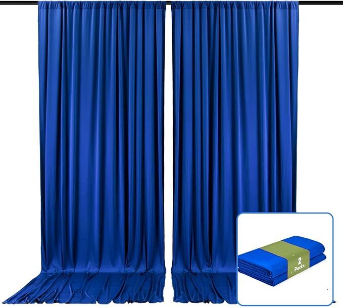 2 Panels Blue Backdrop Curtain, 10 x 7 Feet Background Curtains by Zankubom