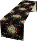 Boho Moon Lion Table Runner, Chinese Fish Phase of The Moon Sun Moon Table by ShiTingYu