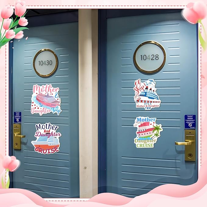 Hoteam 4 Pcs Mother Daughter Cruise Door Decorations Magnetic Large Cruise Ship - Image 4