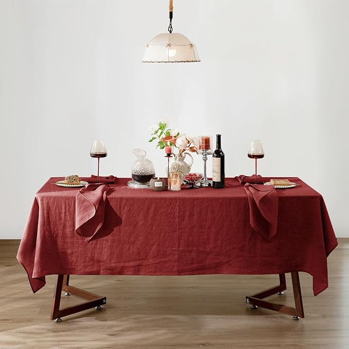 Talasily Linen Tablecloth 100% Pure Linen Table Cloth 60x120 Inches Rectangle - Image 6