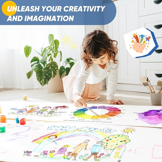 Drawing Paper Roll for Kids Art Supplies, 17.6"x1200" Easel Craft Decorative - Image 5