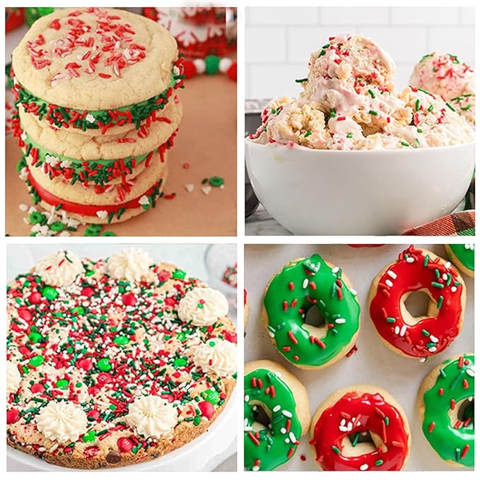 Christmas Sprinkles Bulk for Cake Decorating 7 ounce Holiday Jimmies Red and - Image 6