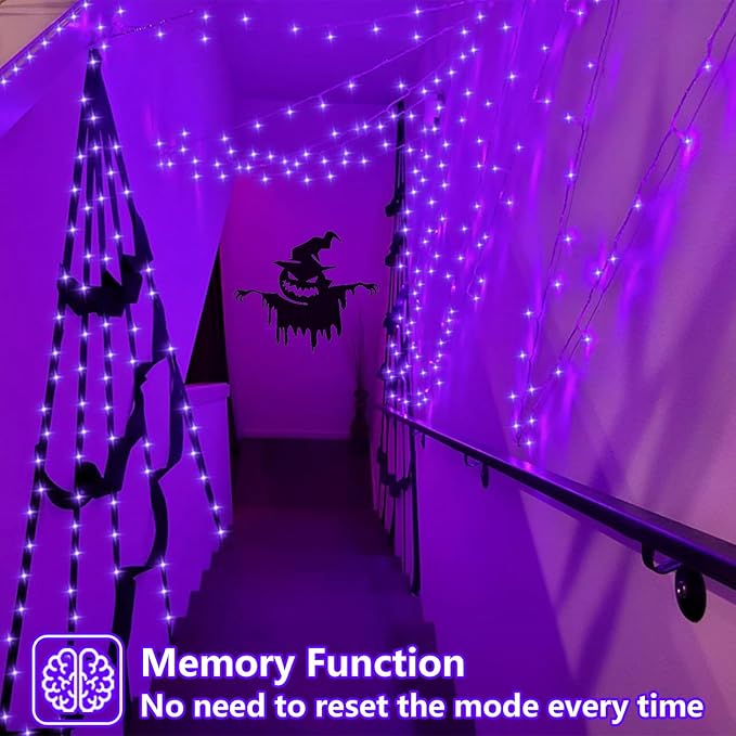 YEGUO 165ft 500 LED Halloween Lights Outdoor Waterproof, 8 Modes Clear Wire - Image 4