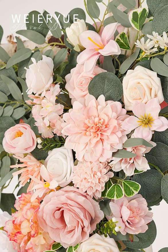 Deluxe Pink Artificial Wedding Arch Flowers - Image 6
