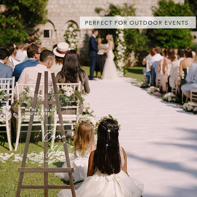 Andaz Press Custom Large Wedding Acrylic Sign, 16 X 24 Inches, So Glad You'Re - Image 6