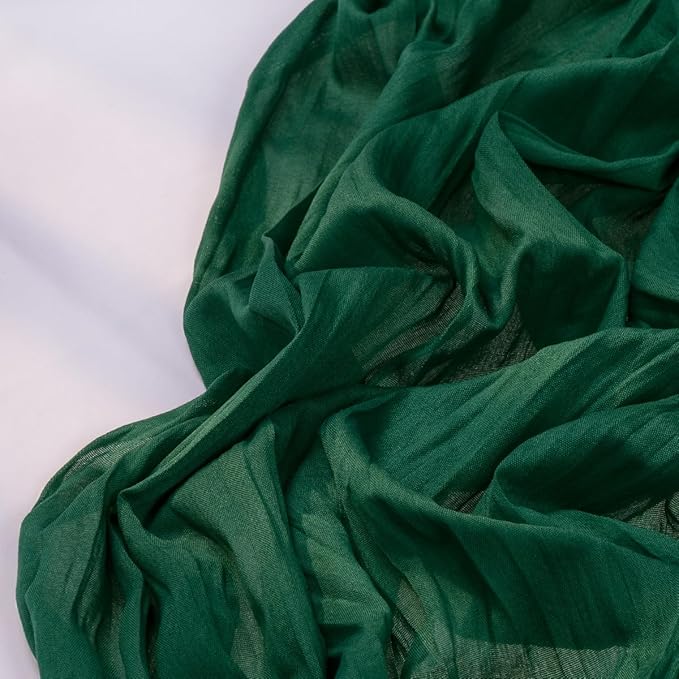 Emerald Green Cheesecloth Table Runner 12 Pack Fall Table Runners Boho Gauze - Image 4