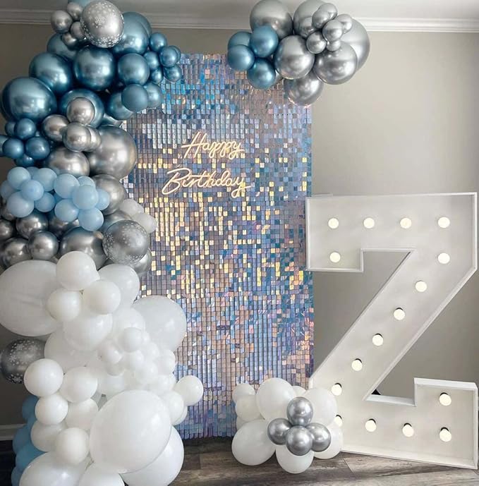 Kate Square Rainbow Blue Sequin Wall Panels Wedding Decoration Wall Shimmer - Image 3