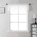 VISIONTEX Sheer Voile Curtain Valances, Decorative Leaves Embroidered, Rod by VISIONTEX