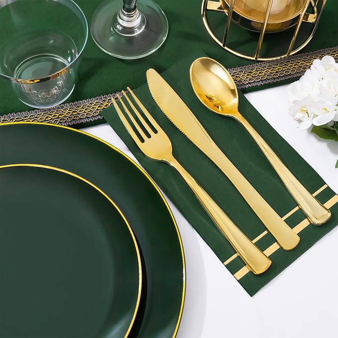 NOCCUR 350PCS Green Plastic Plates - Image 4