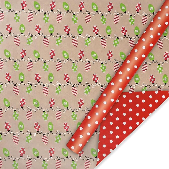 Current Kraft Light Bulb Double-Sided Rolled Christmas Wrapping Paper - Image 8