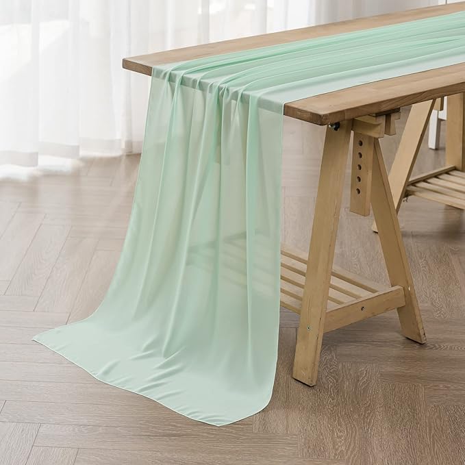 12Pack 9ft Chiffon Table Runner14x108 Inch Sheer Romantic Table Runner by flohar