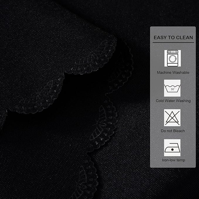 Small Square Black Tablecloth 36 x 36 Inch Polyester Fabric Washable Table - Image 6