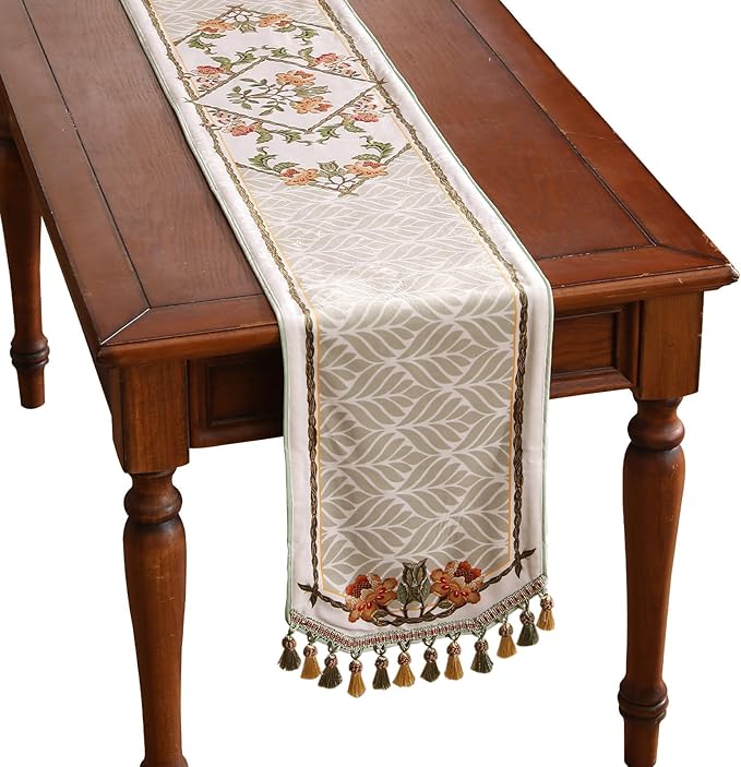 patdrea Designer Elegant French Floral Velvet Table Runner 87 Inch Long by Welcometopatdrea