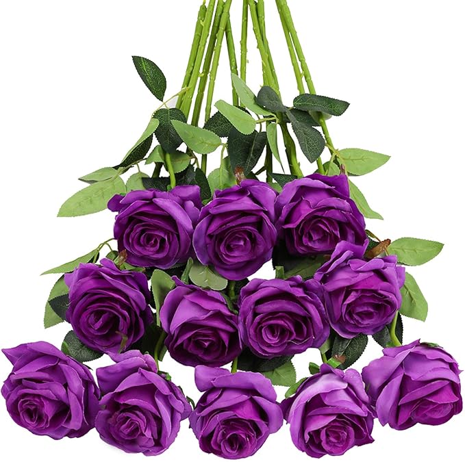 Tifuly Purple Roses Artificial Flowers by Tifuly