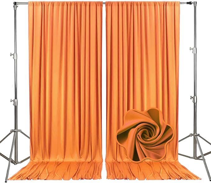 10ft x 10ft Orange Yellow Backdrop Curtains by Tisspoms