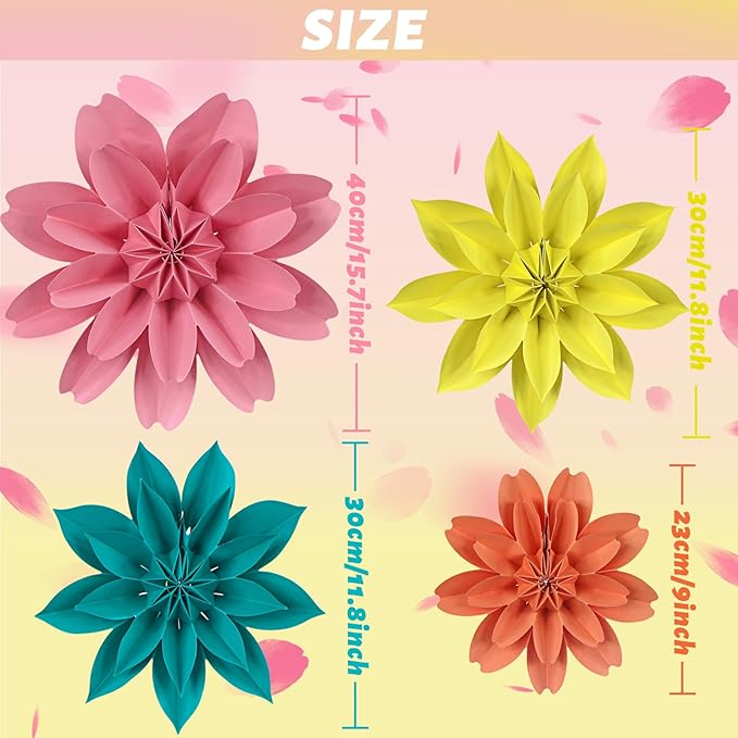 ADLKGG Hanging Colorful Paper Flower Fans Decorations, Flower Paper Fan Event - Image 7