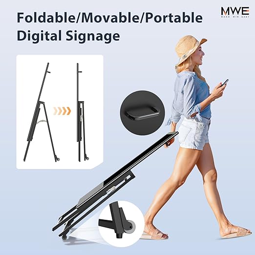 MWE 32 Inch Digital Signage Display, Portable LCD Digital Kiosk, Advertising - Image 3