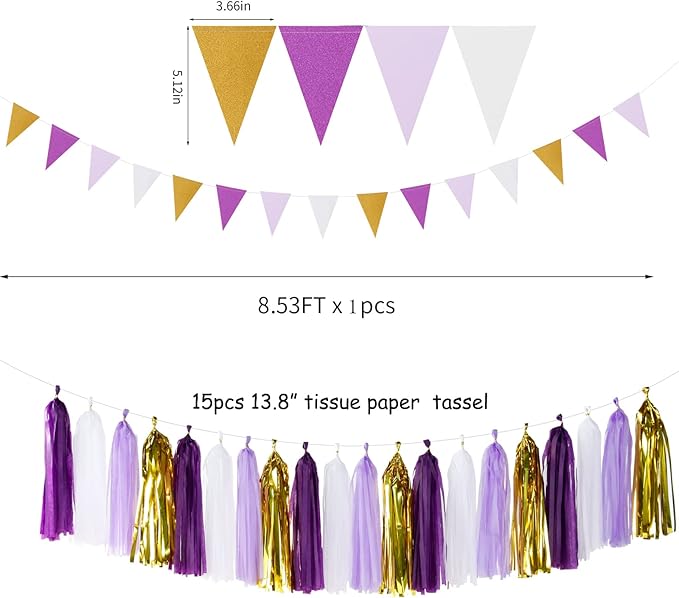Purple Gold Graduation Decorations - Image 2