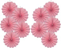 Pink Party Decorations, Baby Shower Decorations Party Paper Fans Bulk 8in by BARTHEW