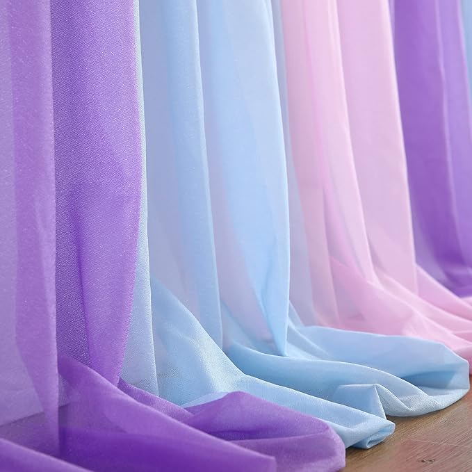 6ft Pink Blue Purple Tulle Table Skirts - Image 7