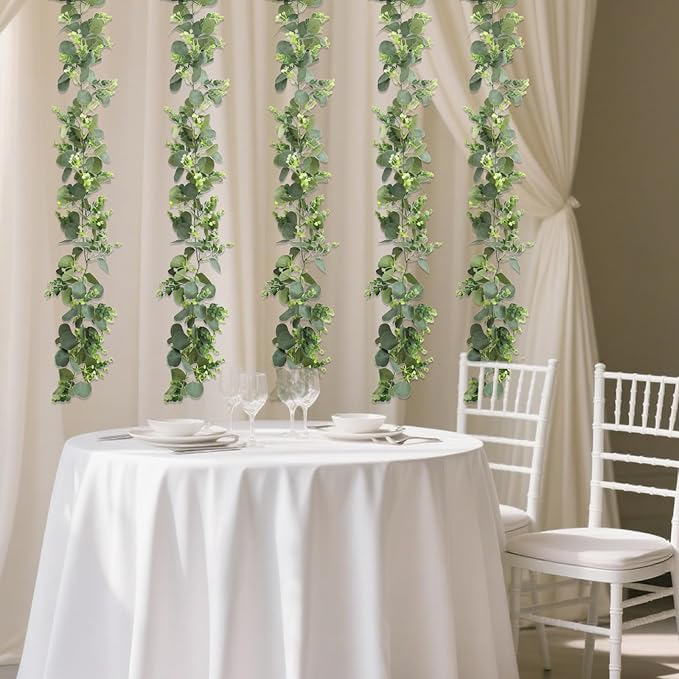 MAKHOT 2pcs Artificial Eucalyptus Garland, 5.9FT Greenery Garland Flower Spring - Image 5