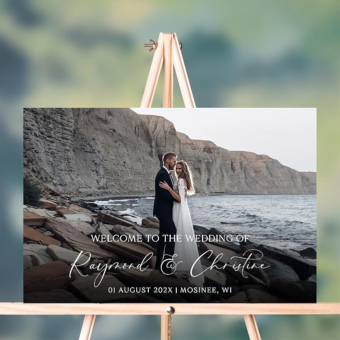 Personalized Wedding Photo Acrylic Welcome Sign – Custom Picture Board - Image 4