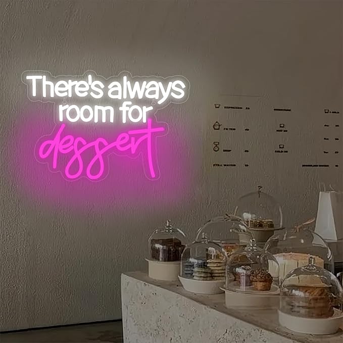 There's Always Room for Dessert Neon Sign Baking Bread Shop Decor Led Light - Image 6
