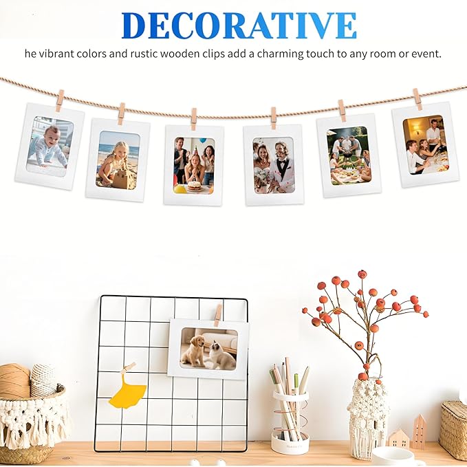 100 Pack Paper Picture Frames, 4x6 Inch Photo Strip Frame Hanging Photo Display - Image 5