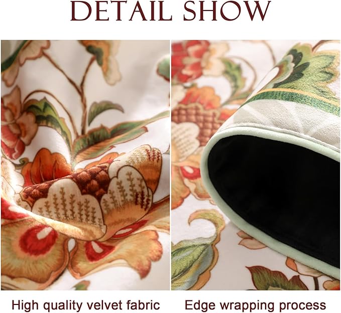 patdrea Designer Elegant French Floral Velvet Table Runner, Fresh Green - Image 4